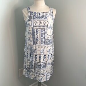 Cynthia Rowley Linen Blend Seashore Print Dress - NEW!